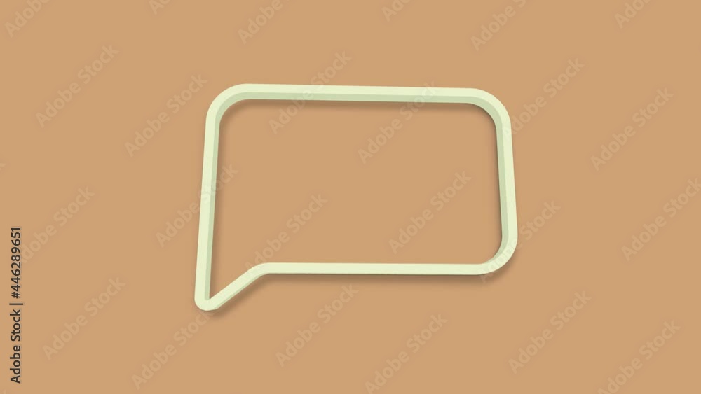 Chat, speech bubble 3d icon animation on brown background. 4K Chat, speech bubble 3d icon animation on brown background. 4K