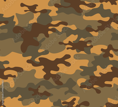 
Camouflage pattern vector sand background, seamless military texture.