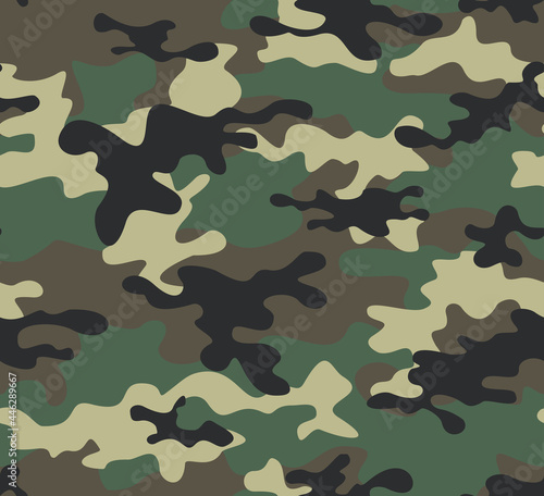 Green camo background, army uniform pattern, repeat background, trendy print.