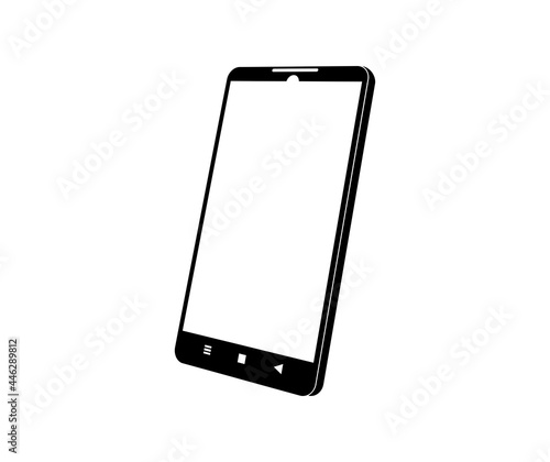 handphone icon vector, smartphone tilted and side view