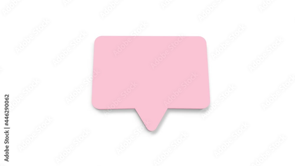 Chat, speech bubble 3d icon animation on white background. 4K Chat, speech bubble 3d icon animation on white background. 4K