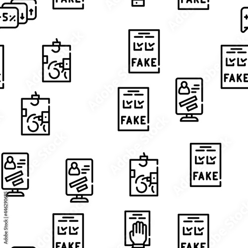 Voting And Elections Vector Seamless Pattern Thin Line Illustration