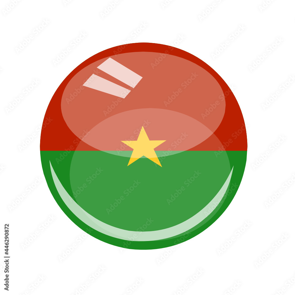 vector state flag of Burkina Faso round and glossy vector state flag of Burkina Faso round and glossy