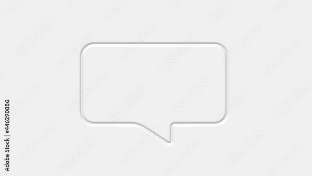 Chat, speech bubble 3d icon animation on white background. 4K Chat, speech bubble 3d icon animation on white background. 4K