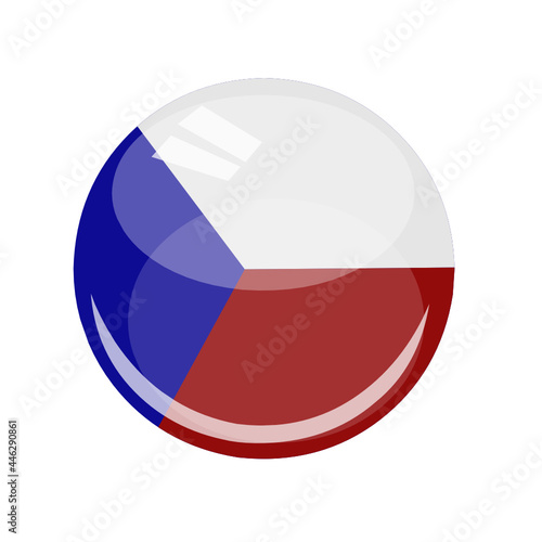 vector czech country flag round and glossy