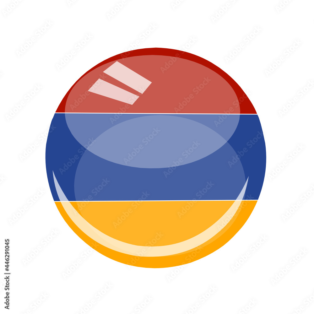 Vector flag of the country of armenia round and glossy Vector flag of the country of armenia round and glossy