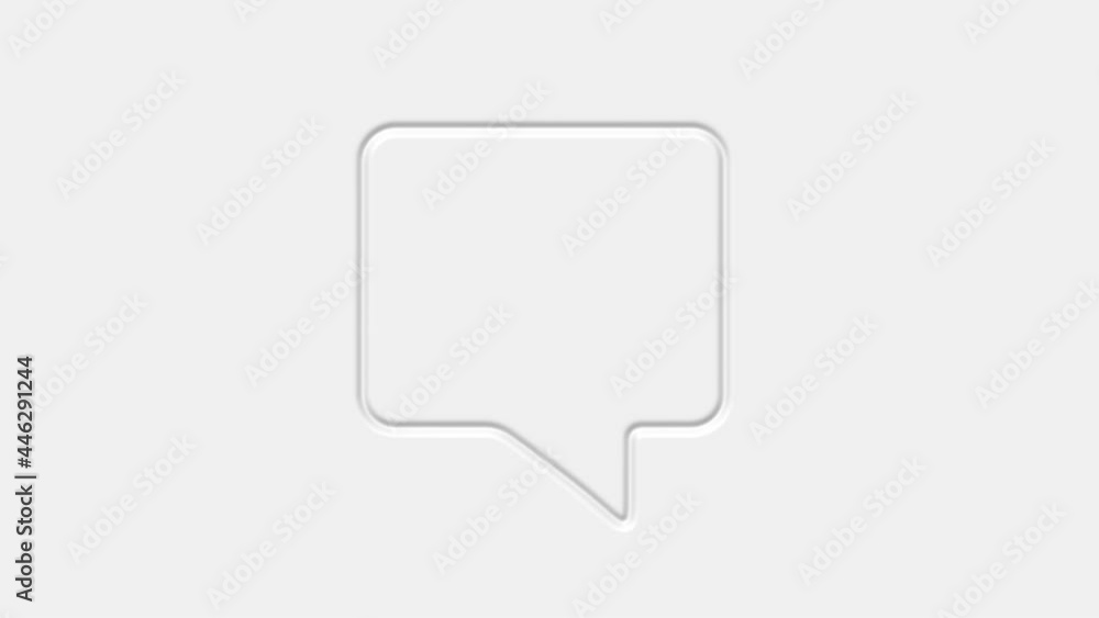 Chat, speech bubble 3d icon animation on white background. 4K Chat, speech bubble 3d icon animation on white background. 4K