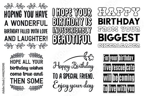 Happy birthday wishes and vector quotes