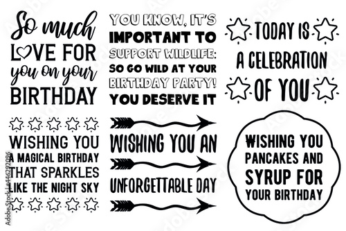 Happy birthday wishes and vector quotes