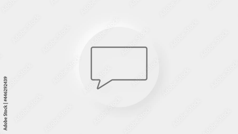 Chat, speech bubble 3d icon animation on white background. 4K Chat, speech bubble 3d icon animation on white background. 4K