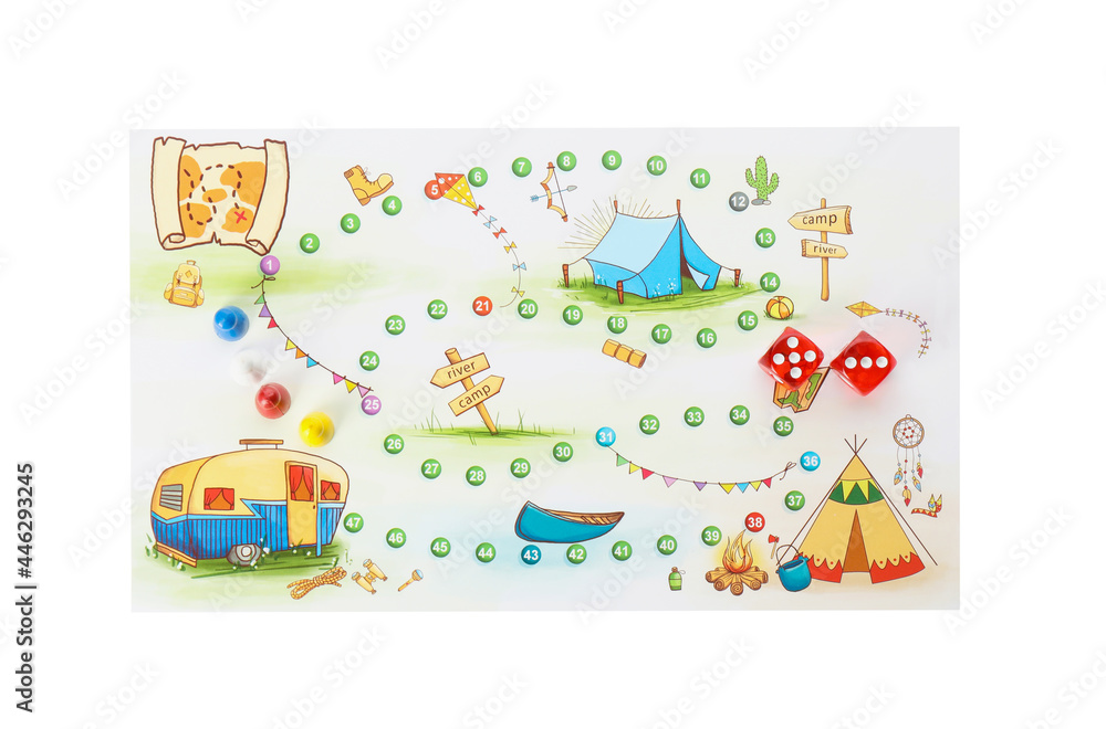 Obraz premium Board game on white background, top view