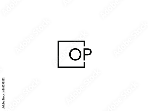 OP Letter Initial Logo Design Vector Illustration 