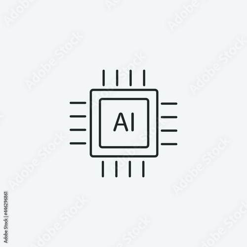 Artificial intelligence vector icon illustration sign