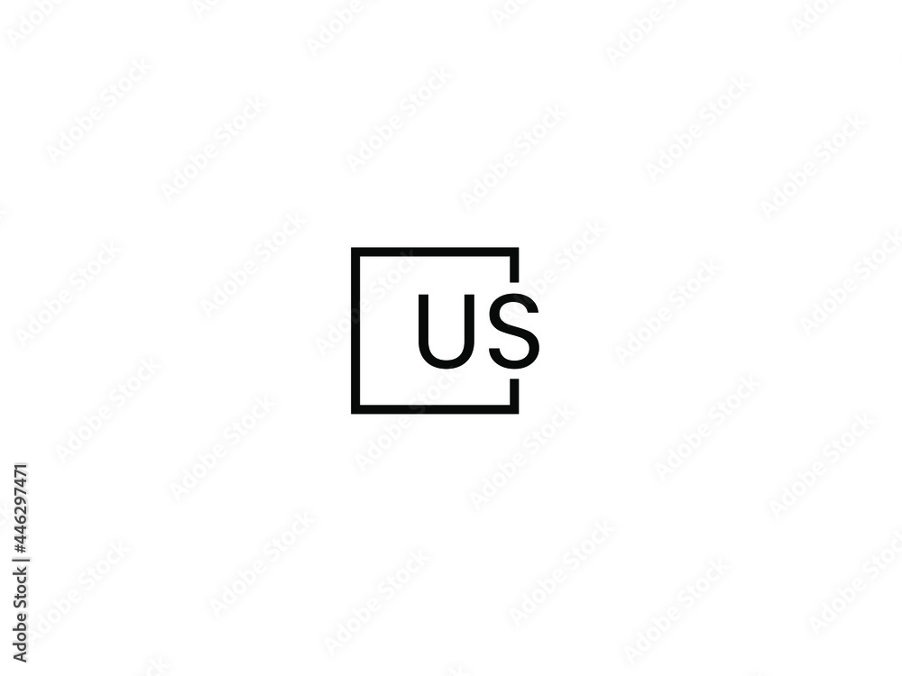 Obraz premium US Letter Initial Logo Design Vector Illustration
