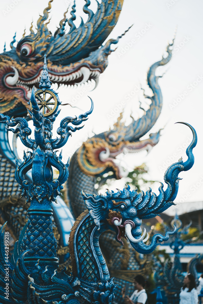 Blue Temple Wat Rong Suea Ten in Chiang Rai.