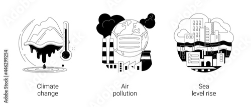 Greenhouse effect abstract concept vector illustrations.