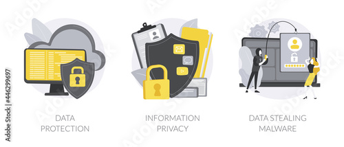 Digital security abstract concept vector illustrations.