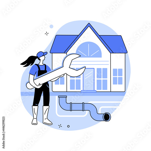 Sewerage system abstract concept vector illustration.