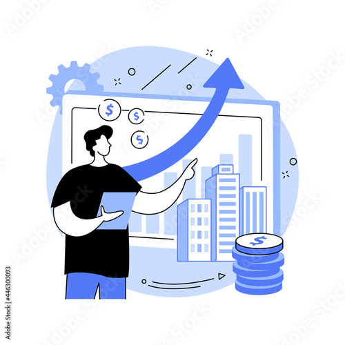 Building investment abstract concept vector illustration.