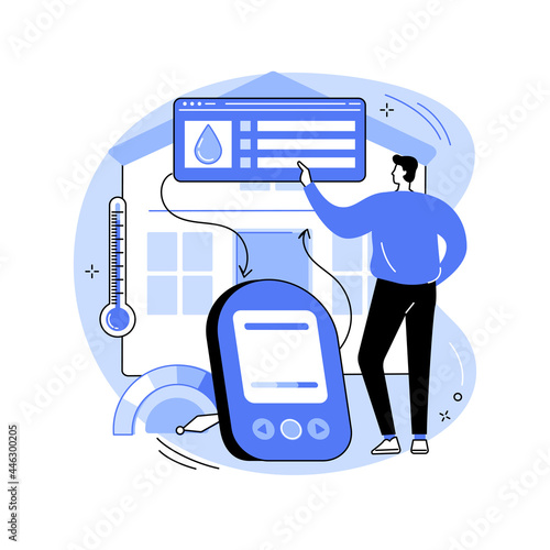 Air quality monitor abstract concept vector illustration.