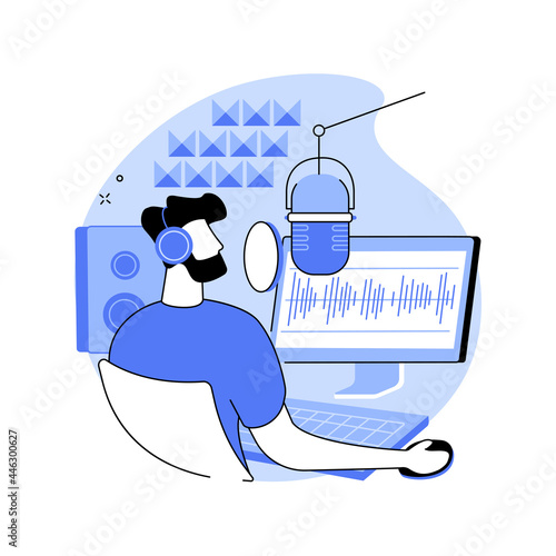 Voice over services abstract concept vector illustration.