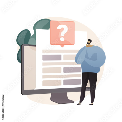 Online survey abstract concept vector illustration.