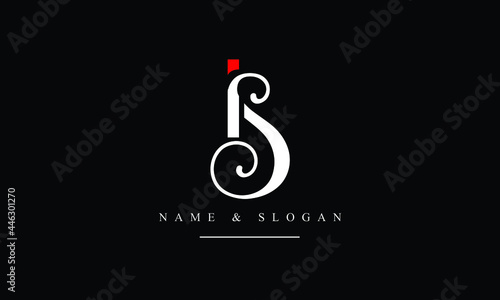 SI, IS, S, I abstract letters logo monogram
