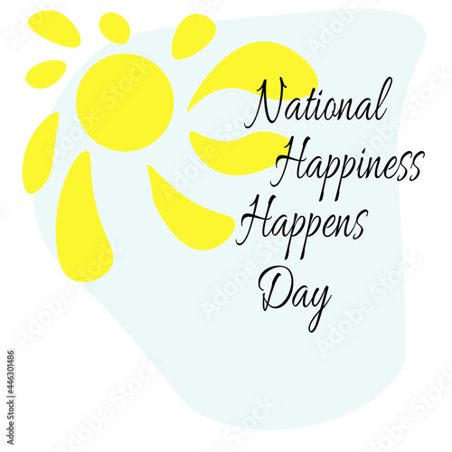 National Happiness Happens Day, postcard for a good mood with a sunny sky