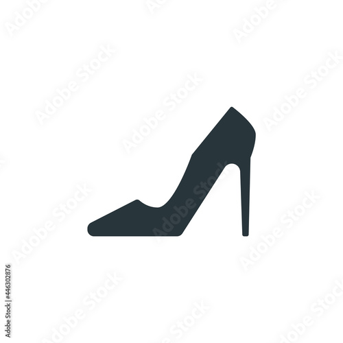 High heels simple sign, woman shoe icon on white background