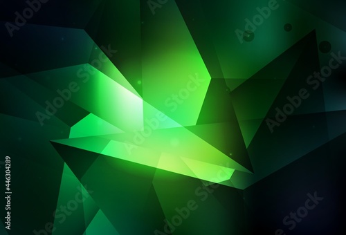 Dark Green vector Blurred bubbles on abstract background with colorful gradient.