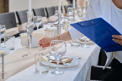 Cuadro en lienzo Catering for events, banquet decorated table, table setting decoration