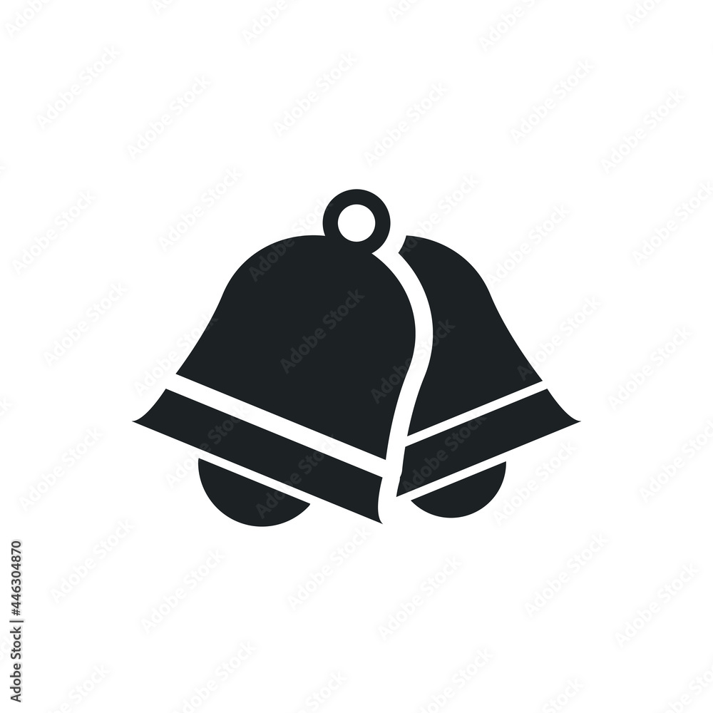 Ringing sign, couple bells icon on white background Ringing sign, couple bells icon on white background