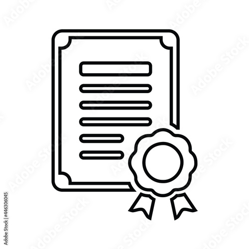 Degree, certificate, education line icon. Outline vector. © 121icons