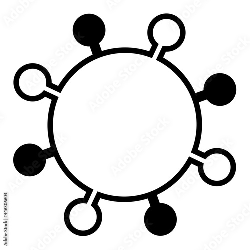 Coronavirus symbol. Simple black linear drawing. Covid-19