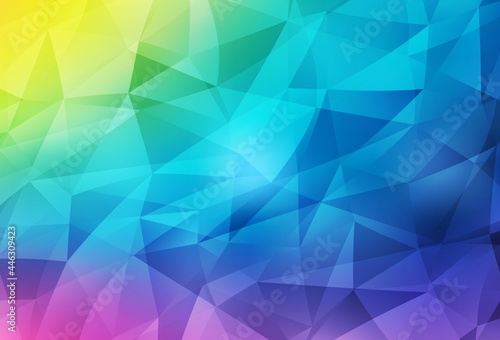 Light Multicolor vector shining triangular background.