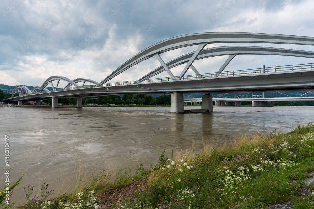 Neue Donaubrücke in Linz Oberösterreich Neue Donaubrücke in Linz Oberösterreich