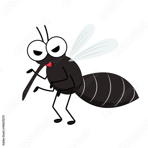 Mosquito cartoon. mosquito vector on white background.