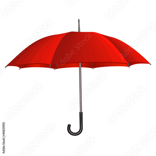 Red umbrella on white background. Vector illustration
