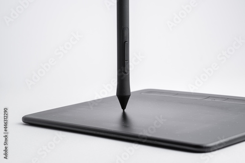 Graphic tablet on white background