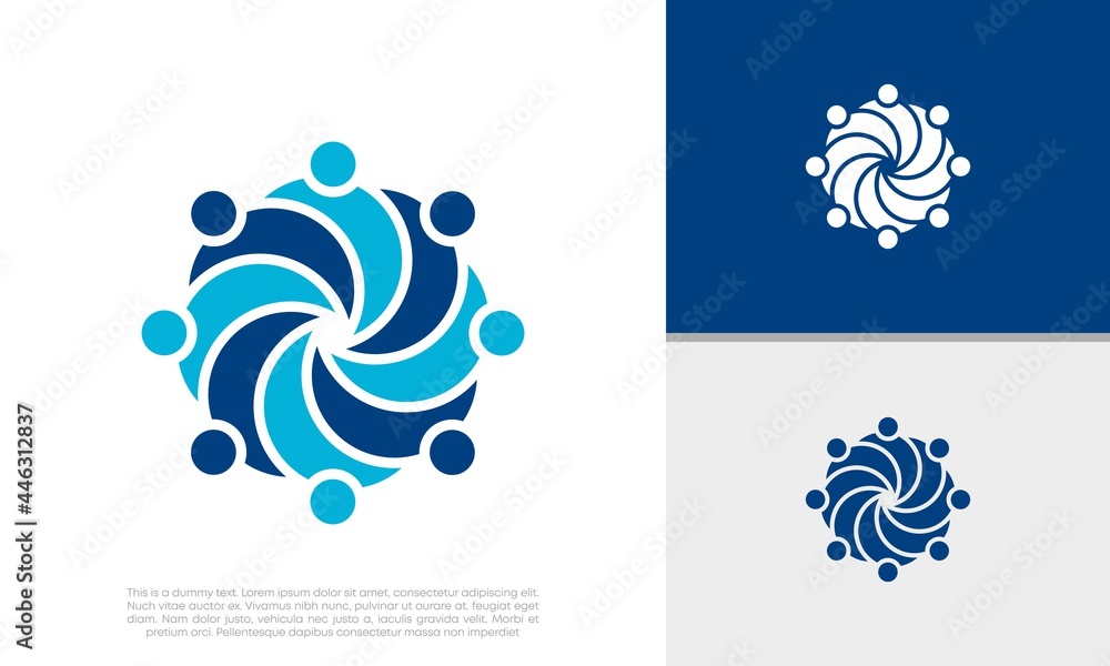 Fototapeta premium Human Resources Consulting Company, Global Community Logo