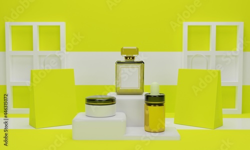 cosmetic display rack yellow pastal