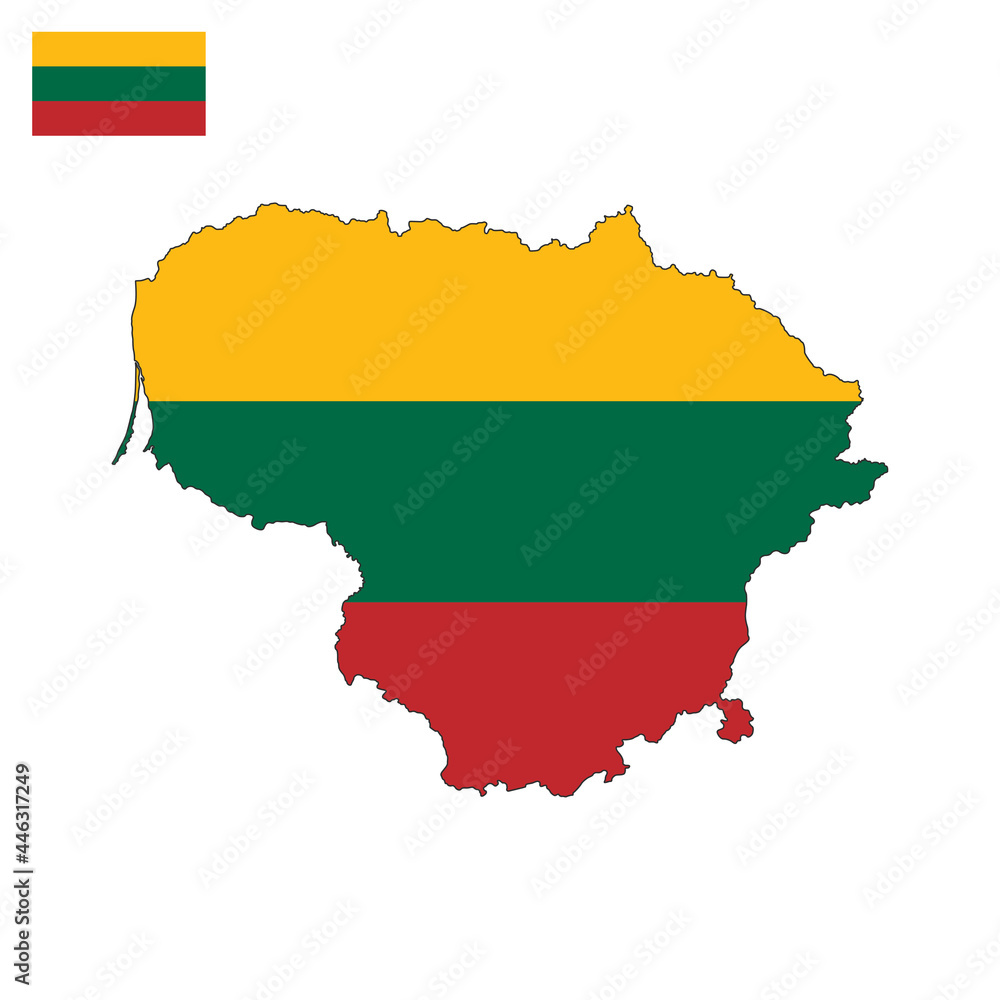 Fototapeta premium Lithuania map vector graphics