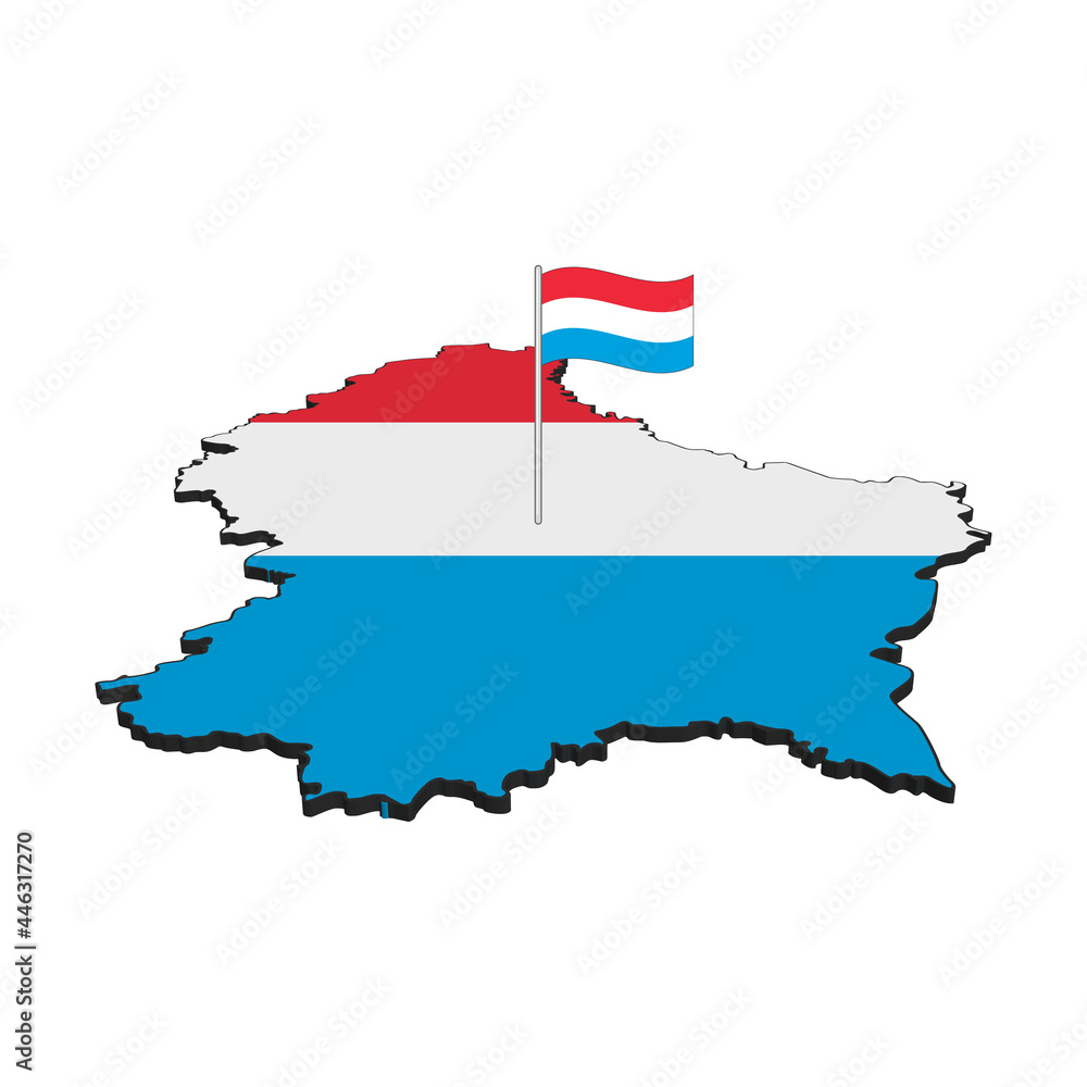 Fototapeta premium Luxemburg map 3d vector graphics