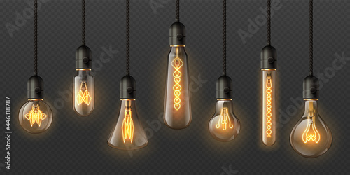 Fotografering Realistic edison light bulbs