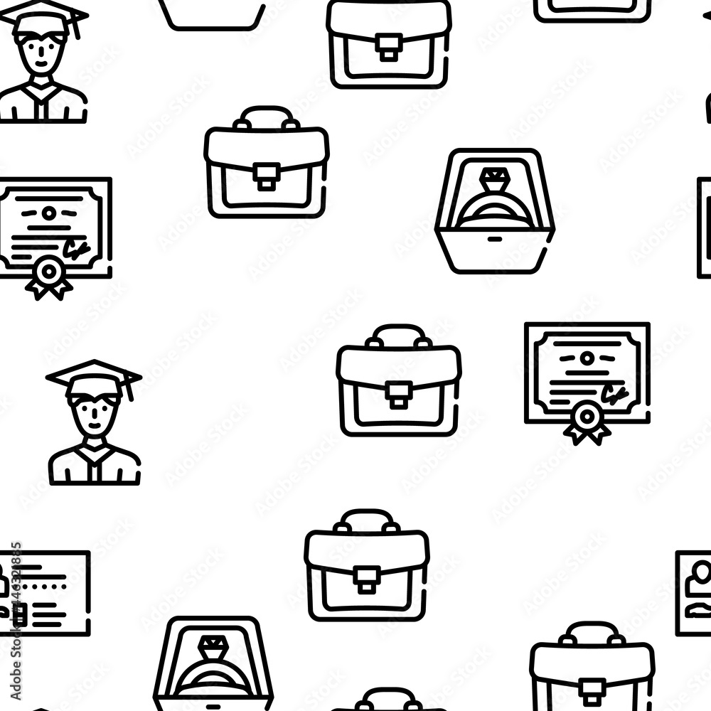 Life Cycle People Vector Seamless Pattern Thin Line Illustration Life Cycle People Vector Seamless Pattern Thin Line Illustration