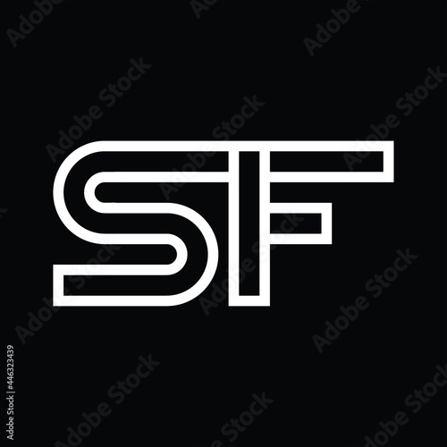 SF Logo monogram with line style negative space