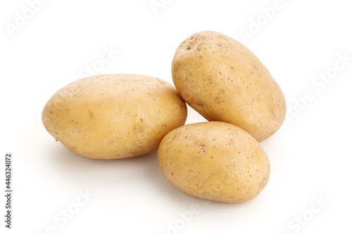 New potatoes isolated on white background. Raw potato