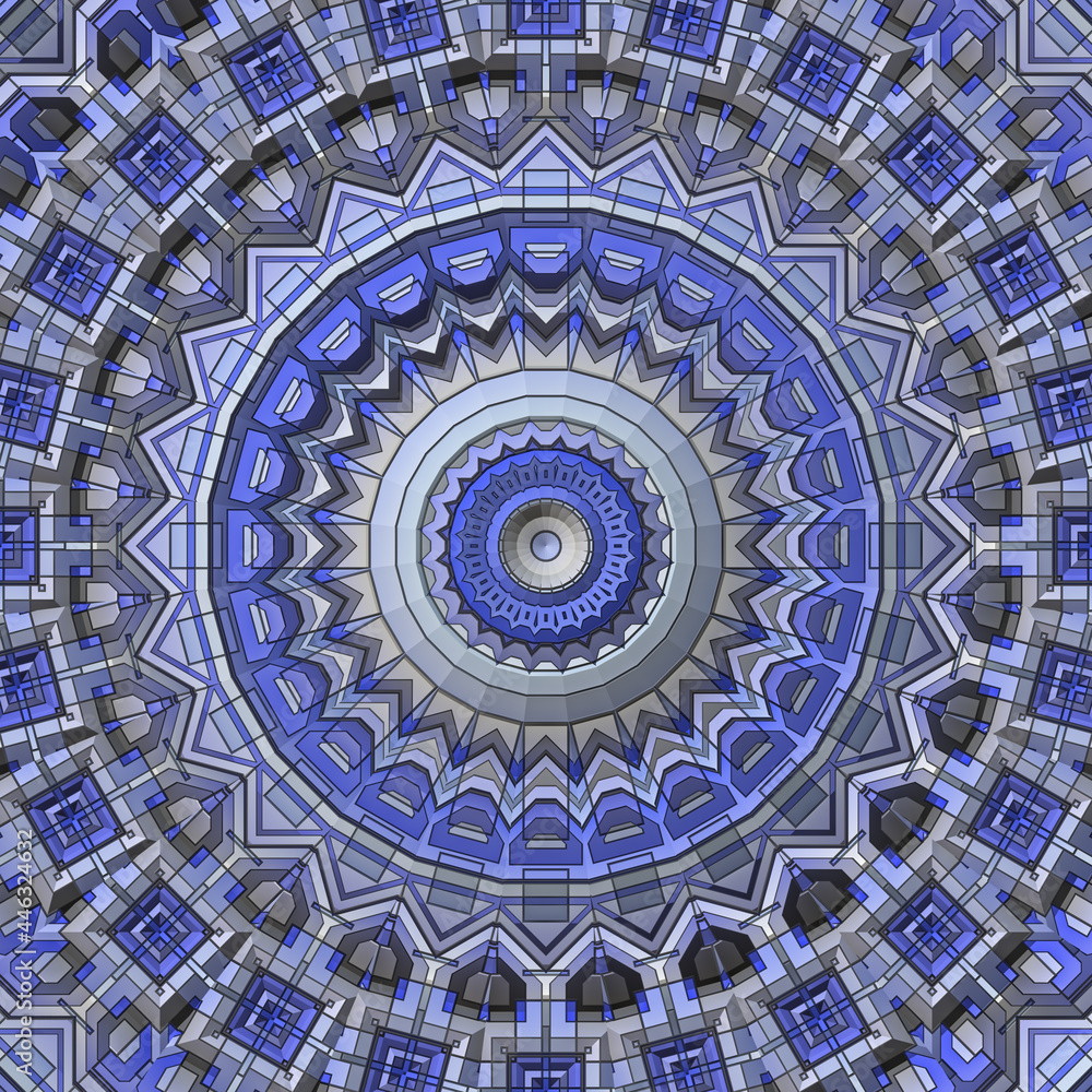 3d effect - abstract blue polygonal geometric pattern 
