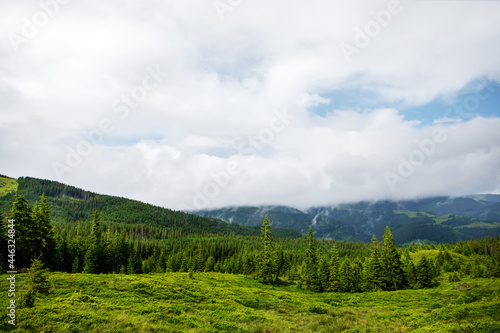 Mountain hill path road panoramic landscape