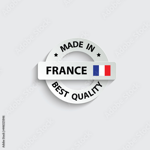 made in France vector stamp. badge with France flag	